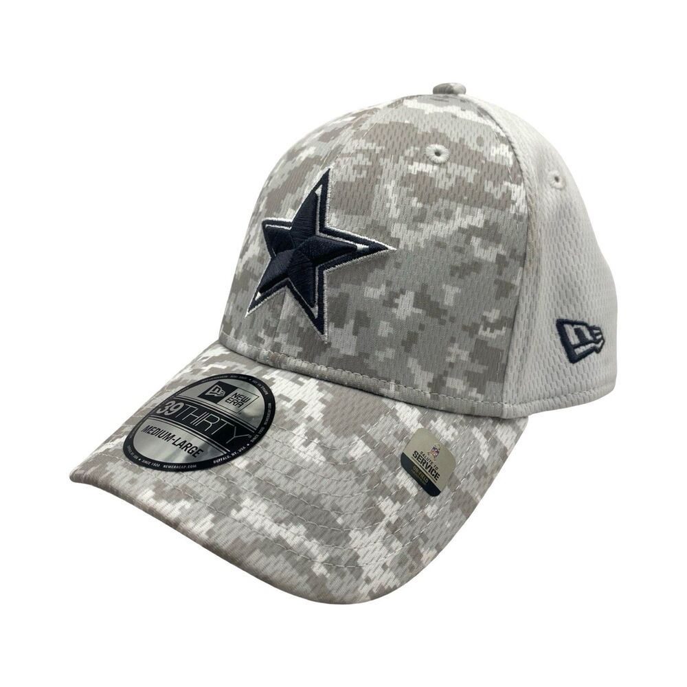 Dallas Cowboys Hat Men M-L Salute To Service 39Thirty New Era Stretch Fitted Cap